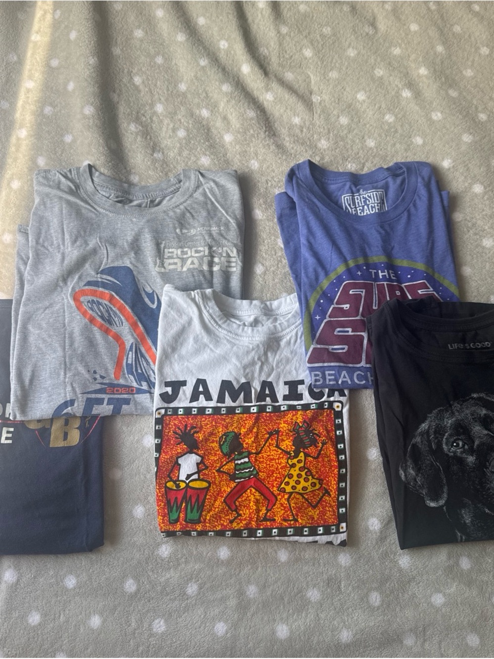 5 PACK Life Is Good, White Jamaica, Ect.  Graphic Short Sleeve Tees